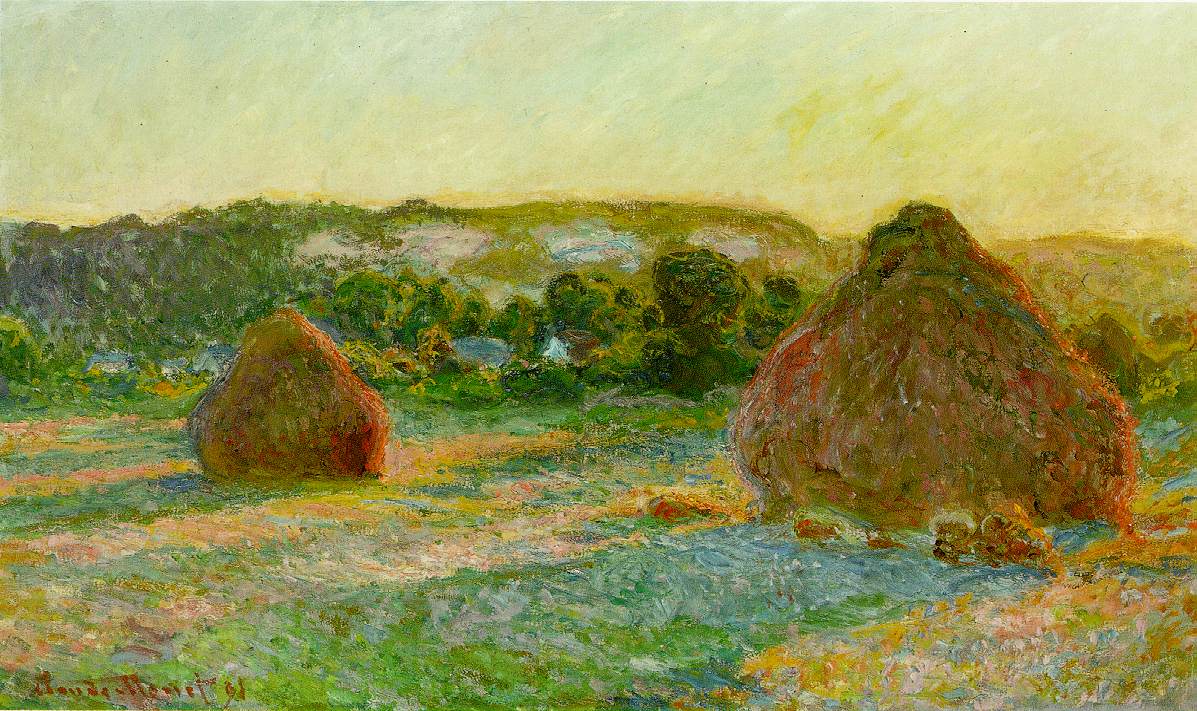 Wheatstacks (End of Summer), 1890-91 (190 Kb); Oil on canvas, 60 x 100 cm (23 5/8 x 39 3/8 in); The Art Institute of Chicago